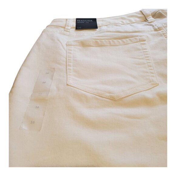 NWT VENEZIA SZ 16 White Stretch Twill High-rise Bermuda Shorts - Picture 6 of 11